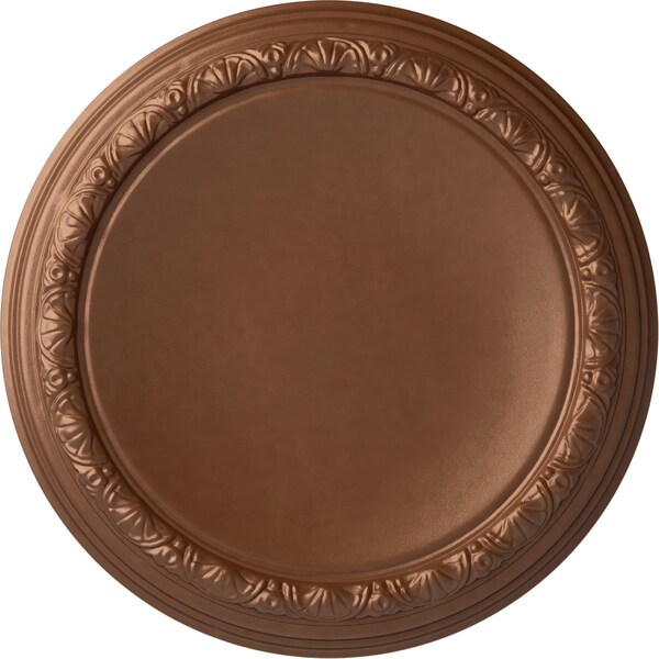 Ekena Millwork Carlsbad Ceiling Medallion (Fits Canopies up to 14 1/4"), 19 1/2"OD x 1 3/4"P, Polished Copper CM19CAPOS - main